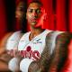 Cleveland Cavaliers guard Meleek Thomas (15) poses for a photo during media day at Rocket Arena.